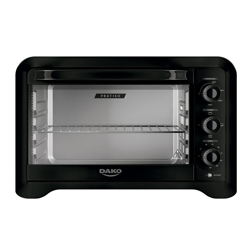Forno De Bancada Elétrico Dako Pratiko 50L Com Grill Preto 110V em Oferta na Shopee