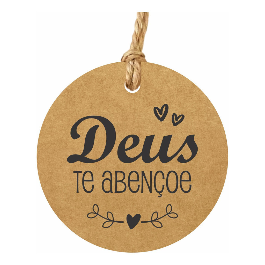 100 Tags Kraft Deus Te Abençoe Redonda Agradecimento