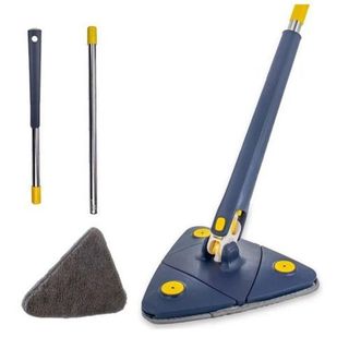 Mop Giratório 360 Graus Formato Triangular Limpeza Prática Rápida Eficiência