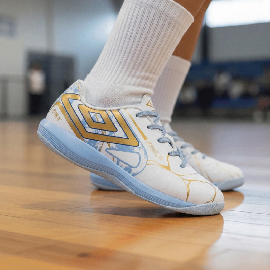Chuteira Futsal Umbro Pro 5 Jr Kintsugi Infantil Original Solado Indoor Leve Confortável Quadra