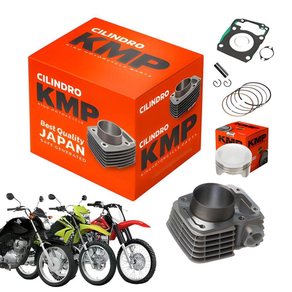 Kit Cilindro Kmp Honda Cg Titan Fan 150 Nxr Bros 150 Original Completo