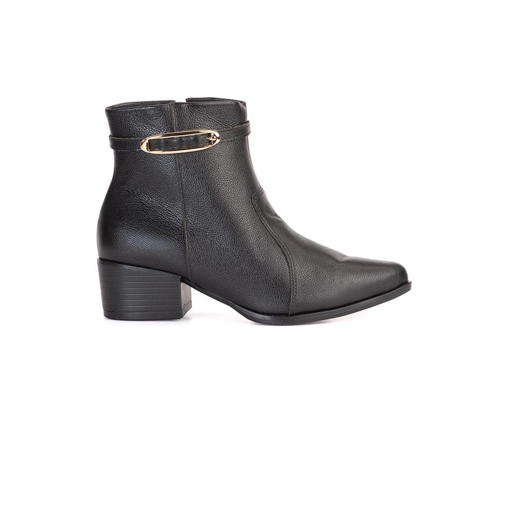 Bota Bebecê Couro Cano Curto Com Enfeite Fivela em Oferta na Shopee