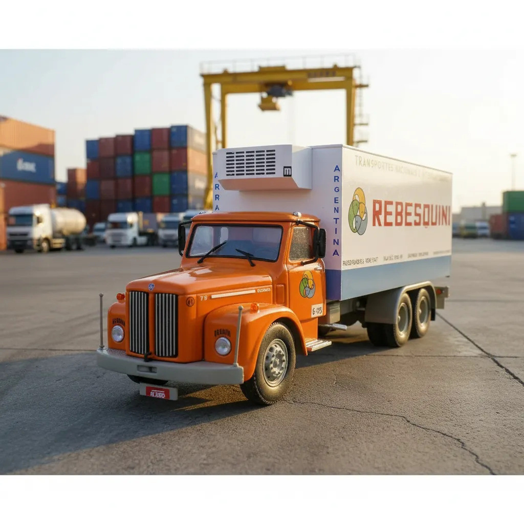 Miniatura Caminhão Scania Vabis L-75 Rebesquini 1:43 Ixo Laranja