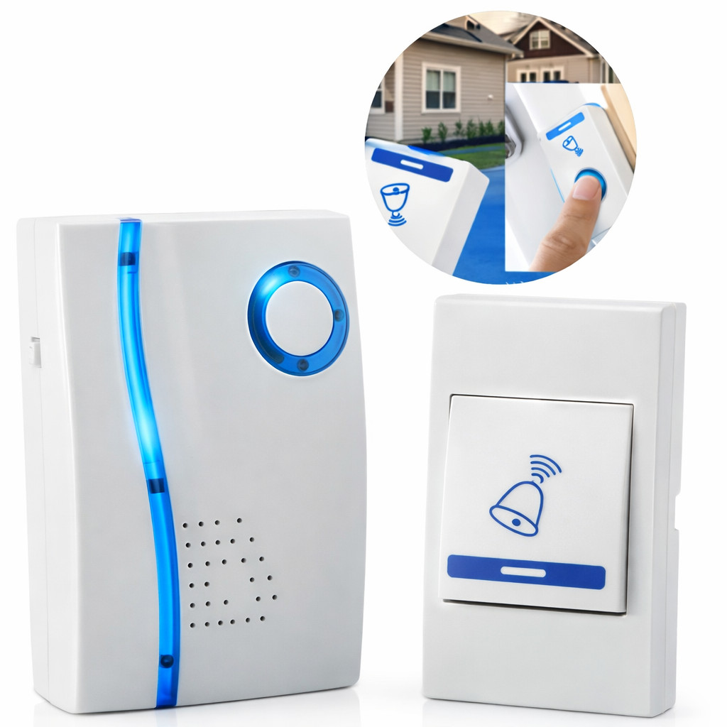 Campainha Eletrônica Sem Fio a Pilha com 38 Sons Porta Casa Apartamento Escritório Hotel