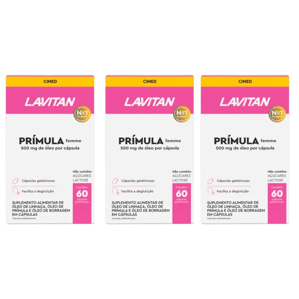 Kit 3 Lavitan Primula Femme 60 Cápsulas-Cimed