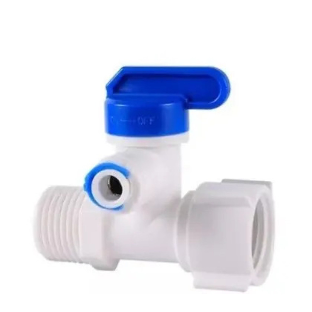 KIT 5 Válvula Fechamento 3 Vias 1x2 BSPT para 1x4 Água Adaptador Registro Tanque Torneira Bebedouro