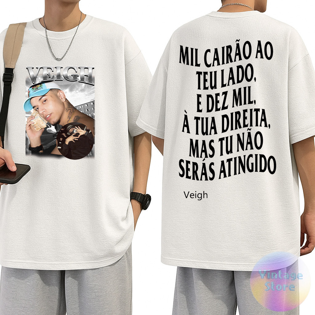 [Camiseta Premium em Algodão Puro]VU Camiseta Algodão Tiago Veigh Vintage Tee Premium Lançamento Alta Qualidade Tamanhos