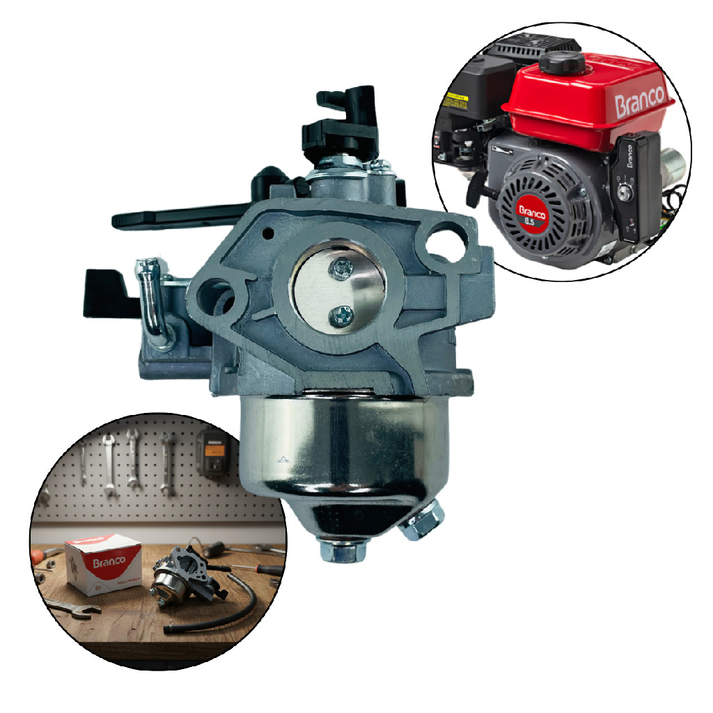 Carburador Completo ( Alavanca do Afogador / Mangueira de Combustível ) Para Motor Branco B4T 8.5 hp