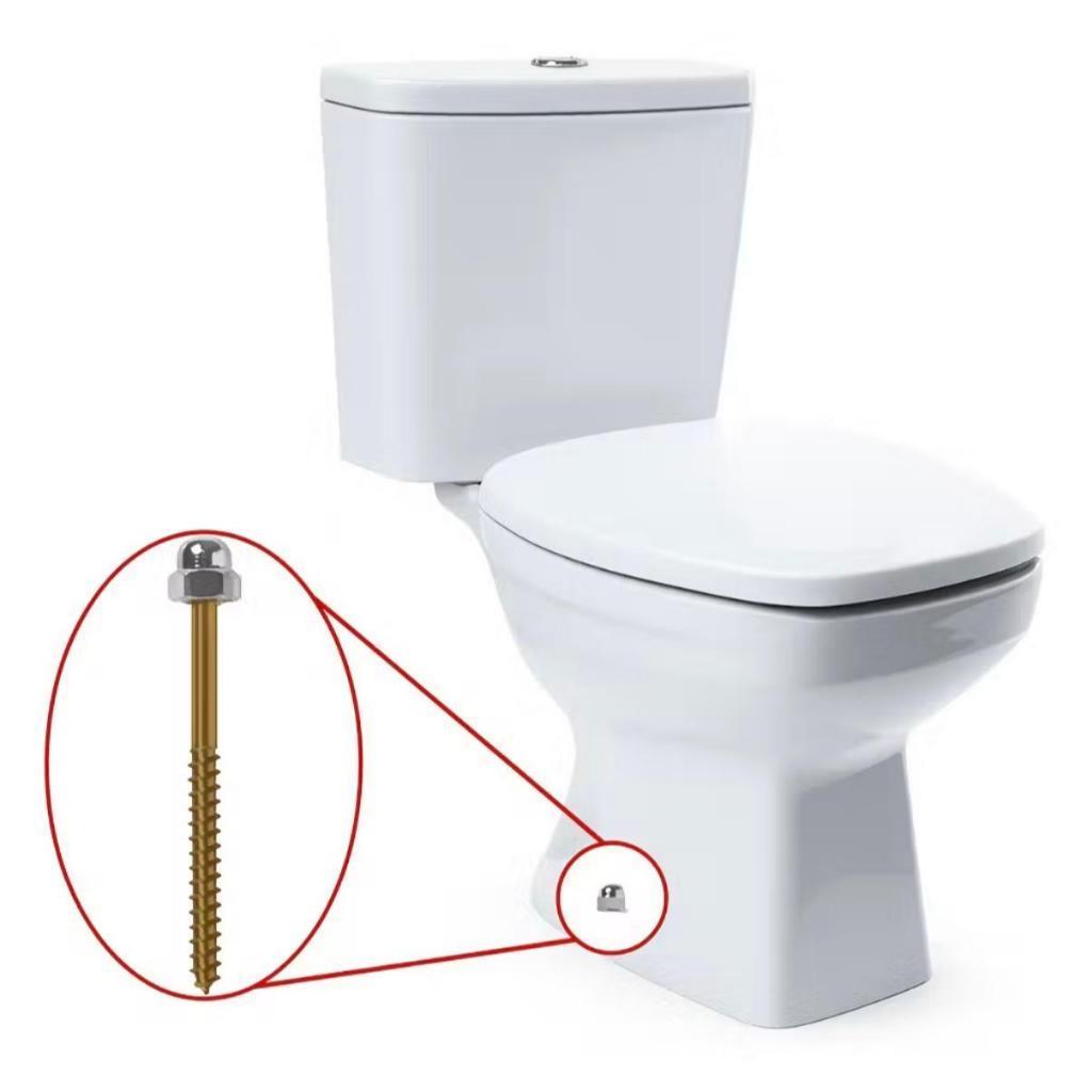 Detalhes do Kit 02 Parafusos Para Vaso Sanitário De Inox Latonado Bucha 8 , 10 ,12 Não Enferruja