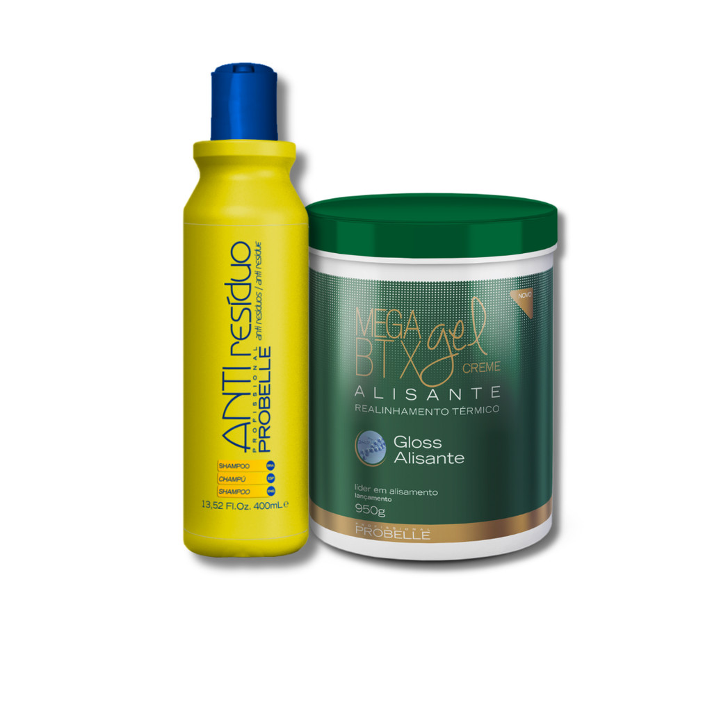 BTX Mega Gel 950g  + shampoo anti resíduo 400ml. - Probelle