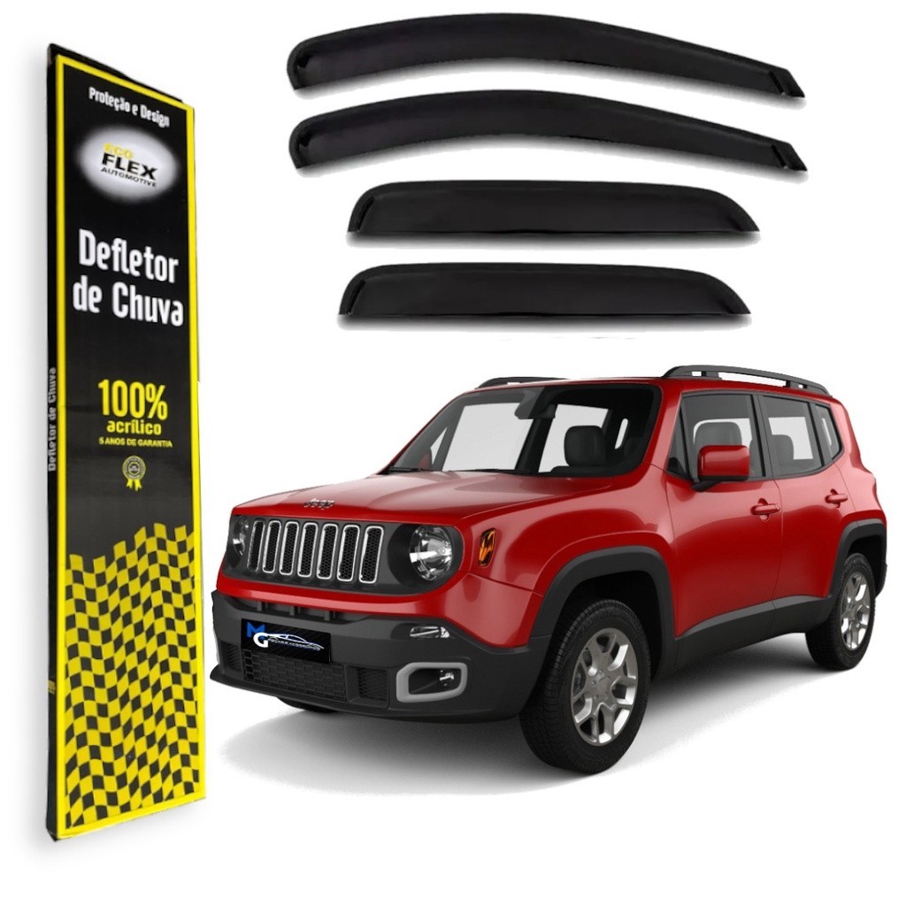 Calha Defletor Chuva Jeep Renegade 2015 a 2025 4 Portas Original Ecoflex Fume em Oferta na Shopee