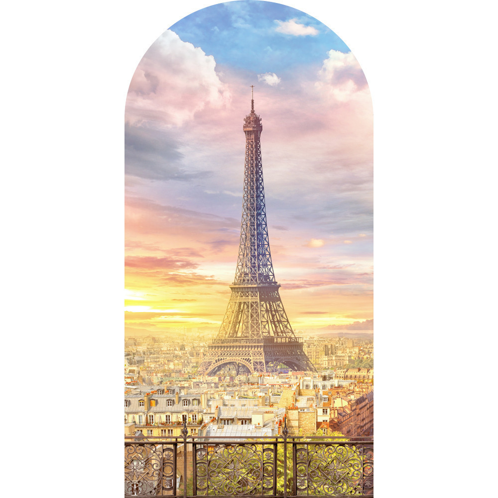 Painel De Festa Romano Vertical Paris Em Tecido Sublimado