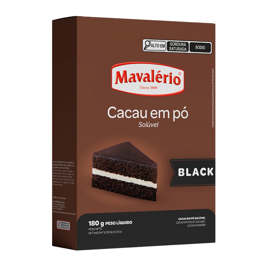 Cacau em Pó Black Solúvel 180g Mavalério