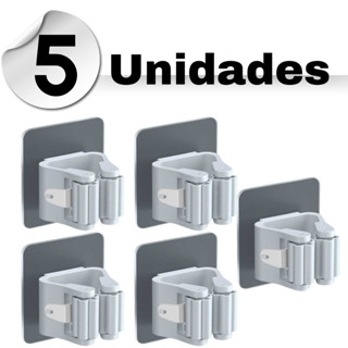 Kit 5 Suportes Adesivo Organizador Vassouras Rodos Suportes Organizadores Sem Furar Parede em Oferta na Shopee