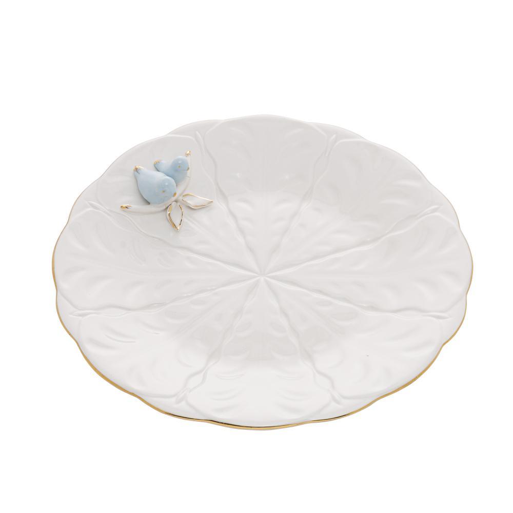4 Pratos para Sobremesa Wolff Birds de Porcelana Branco 20cm em Oferta na Shopee