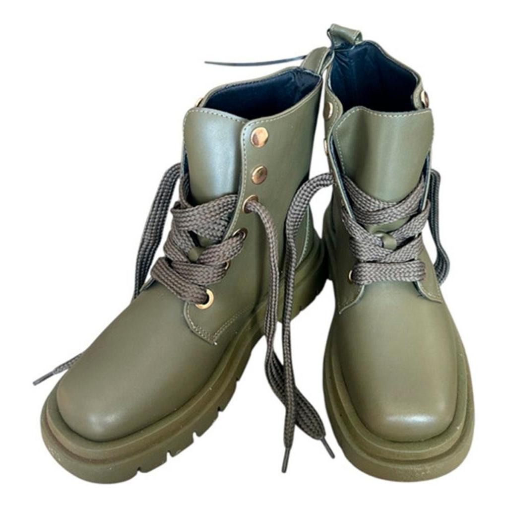 Bota Tratorada Coturno My Shoes Arezzo Verde Militar - Verde Militar - 35 Br