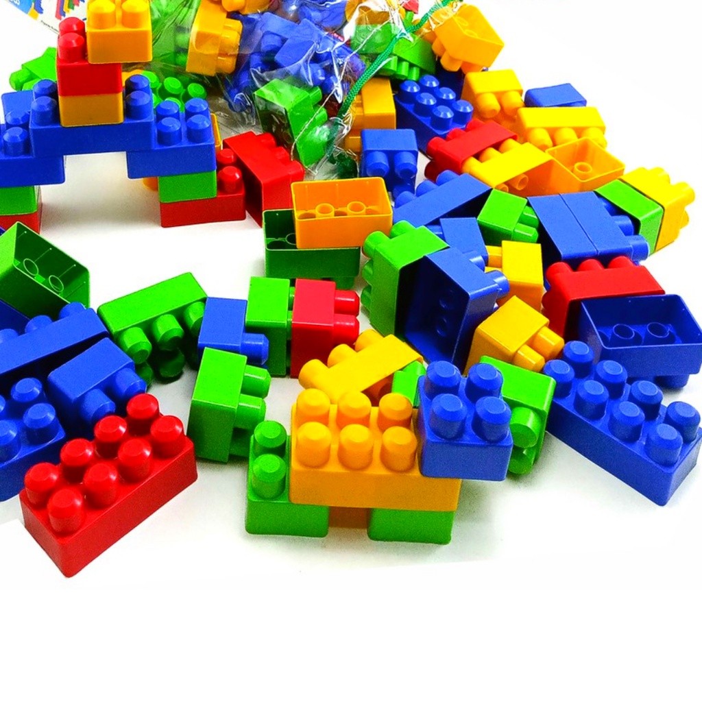 Kit 30 peças Bloco de Montar Com Rodinha Brinquedo Pedagógico Educativo Infantil Bloc Slim