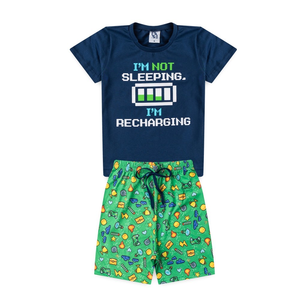 Pijama Infantil Masculino Recarregando em Oferta na Shopee