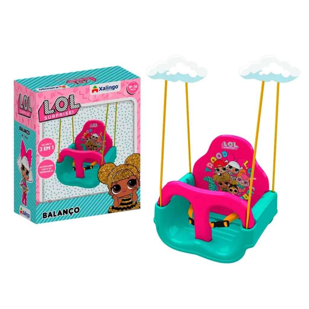 Balanço Infantil Plástico LOL Suprise para Crianças entre 19-36 Meses Xalingo - 21832