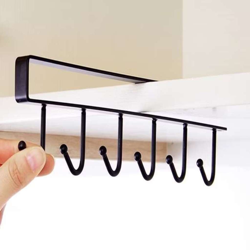 Suporte De Metal Porta Xícaras Canecas Utensílios Em Geral Para Pendurar No Armário em Oferta na Shopee