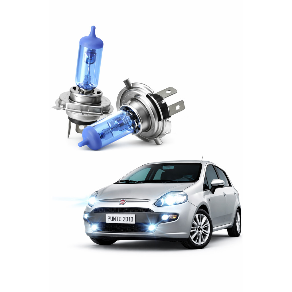 Par de Lâmpada Halógena Kit Conector H4 Super Farol Alto Baixo Moto Carro em Oferta na Shopee