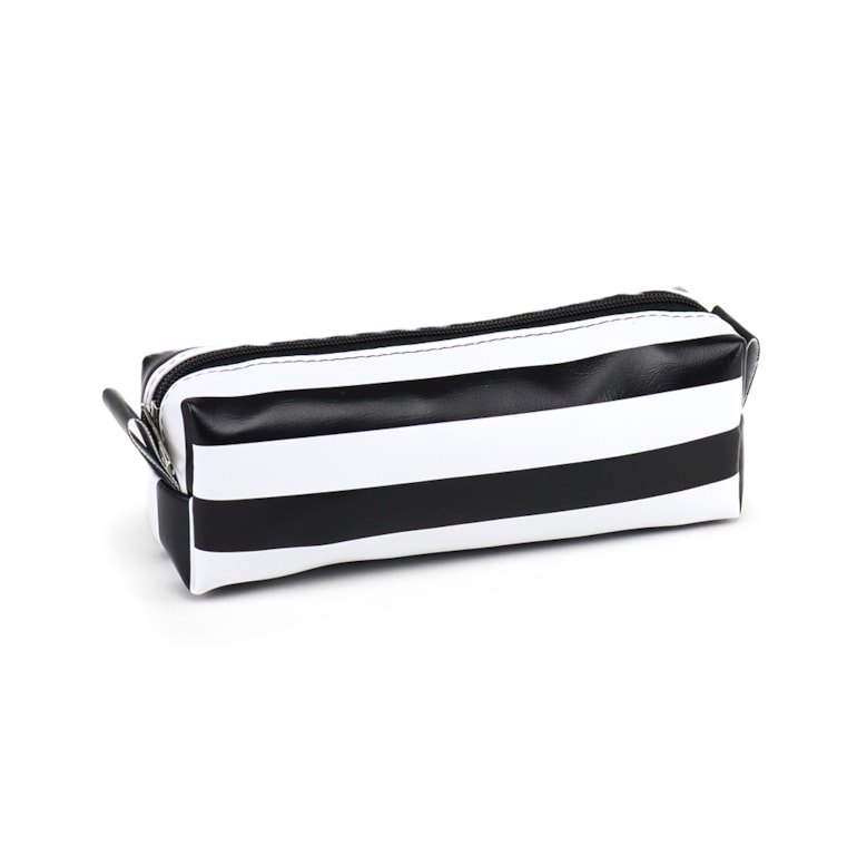 Estojo Essential Listrado Preto e Branco