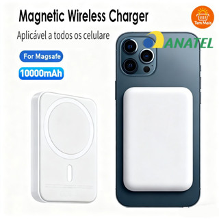 Carregador De Indução Portátil Para iPhone/Android Magsafe Carga De Bateria Sem Fio 3000mAh/5000mAH/10000mah em Oferta na Shopee