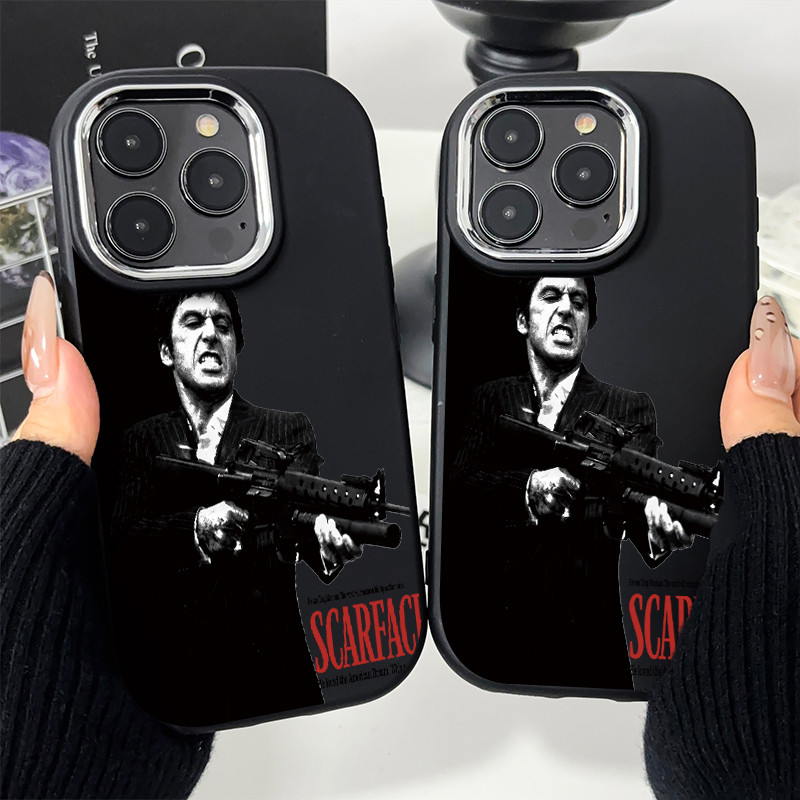 Capinha silicone Scarface para iPhone 11 12 13 14 15 16 17 pro max xr xs max 14 16 plus 17 air anti impacto em Oferta na Shopee