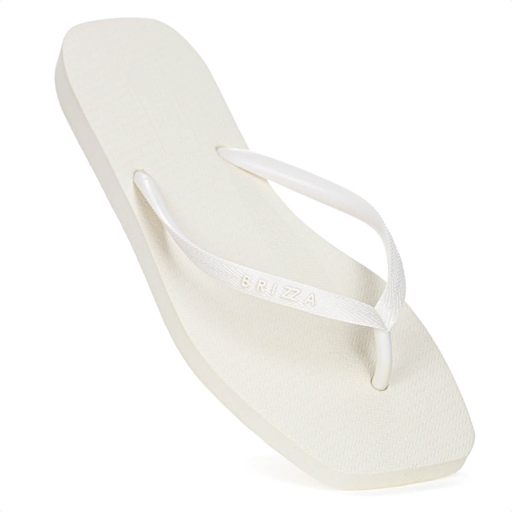 Chinelo Brizza Arezzo Bico Quadrado Off White - Feminino