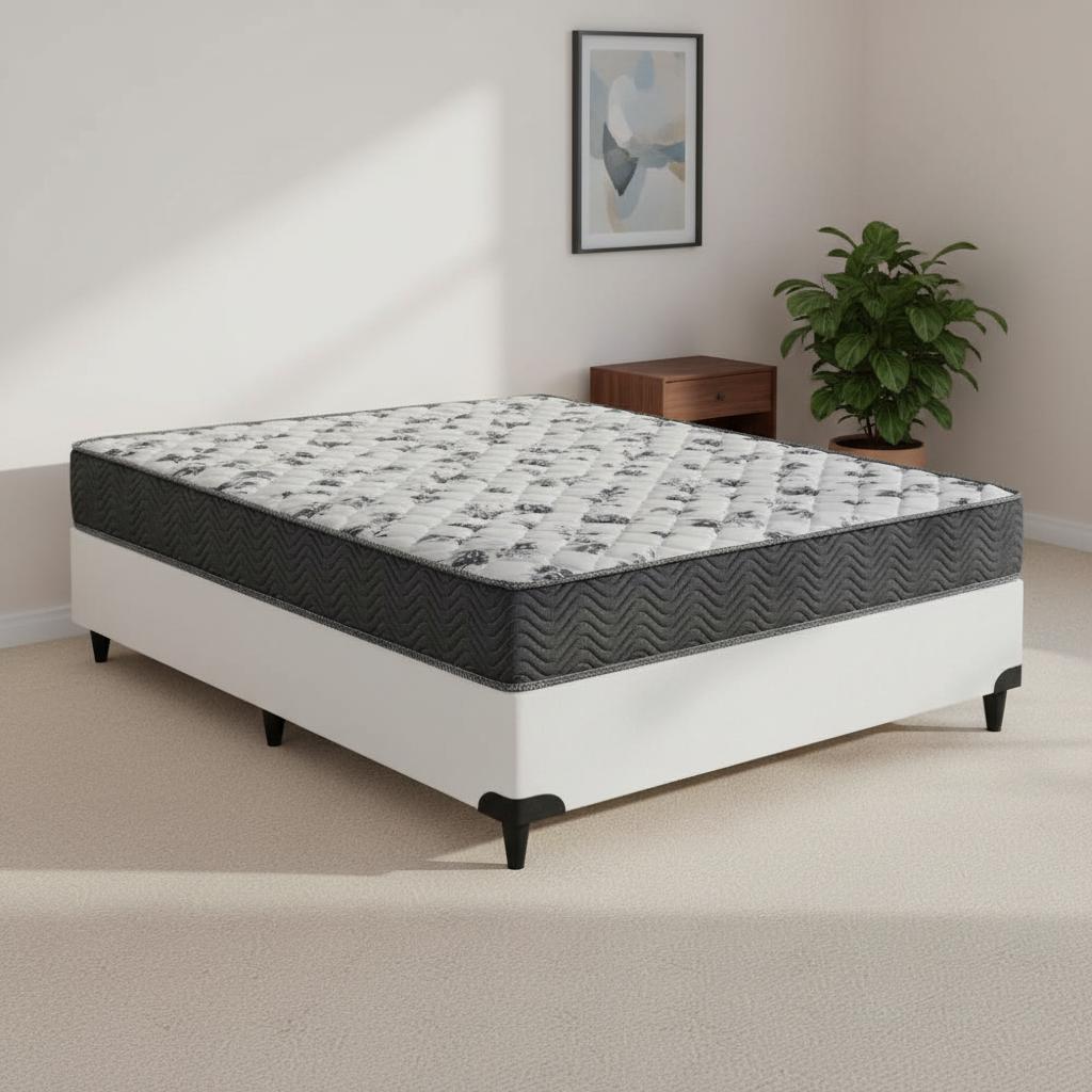Cama Box e Colchão  Iso 100 D33 - Viúva (128x188)- Ortobom em Oferta na Shopee