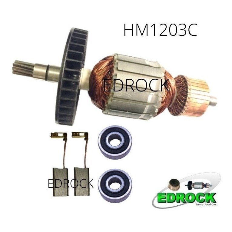 HM1203C Makita Martelo Induzido 220V Rolamentos Escovas Carvão