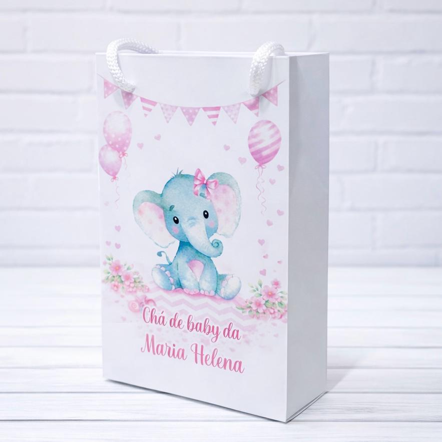 Sacolinha Elefante | Personalizada Com Nome | Mimos Festa Aniversário Lembrancinhas Personalizados Sacola de Doces