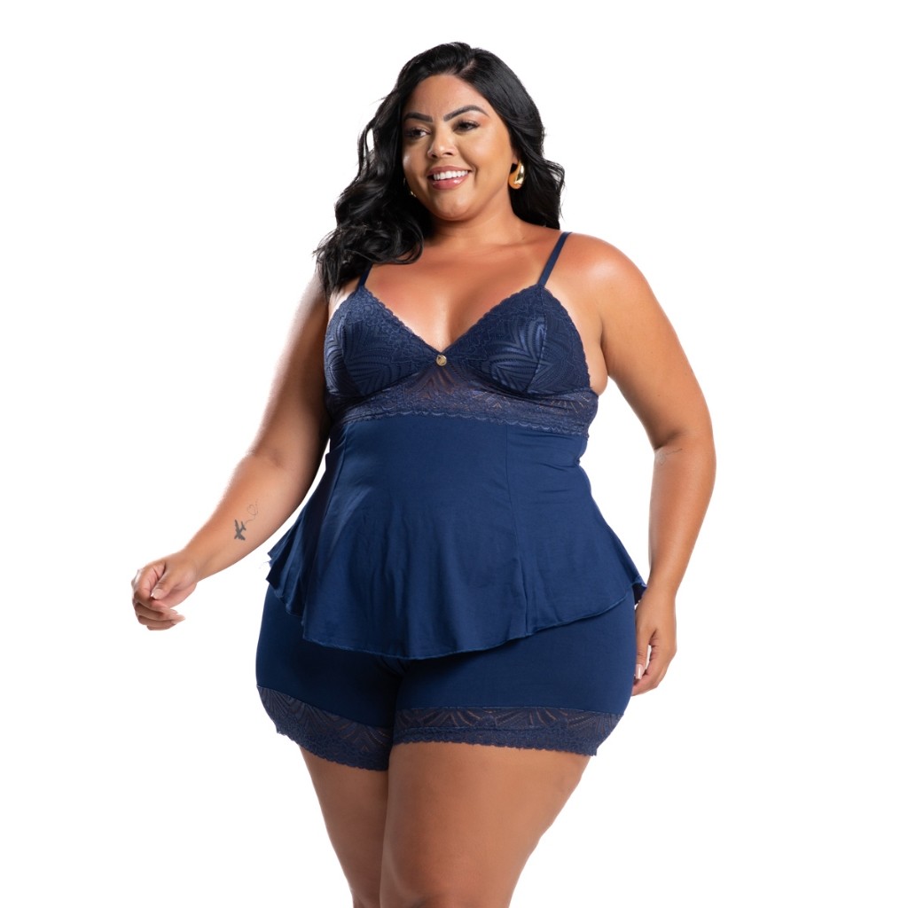 Baby Doll Amanda D Encanto Plus Size Microfibra com Renda Sensual — imagem 2 de 2