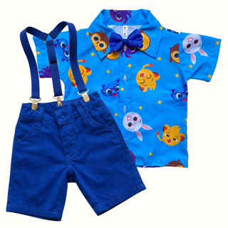 Conjunto Bolofofos Infantil Look Festa, Aniversário e Mesversário Roupa Temática Menino com Suspensório e Gravata em Oferta na Shopee