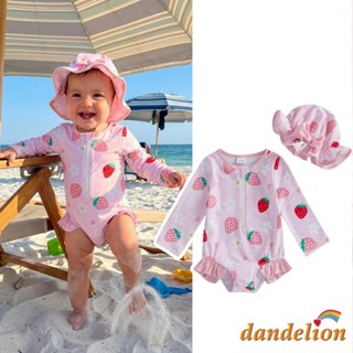 Maiô Infantil Com Proteção Contra Queimaduras , Manga Comprida , Estampa De Morango , Roupa De Banho Chapéu De Sol em Oferta na Shopee