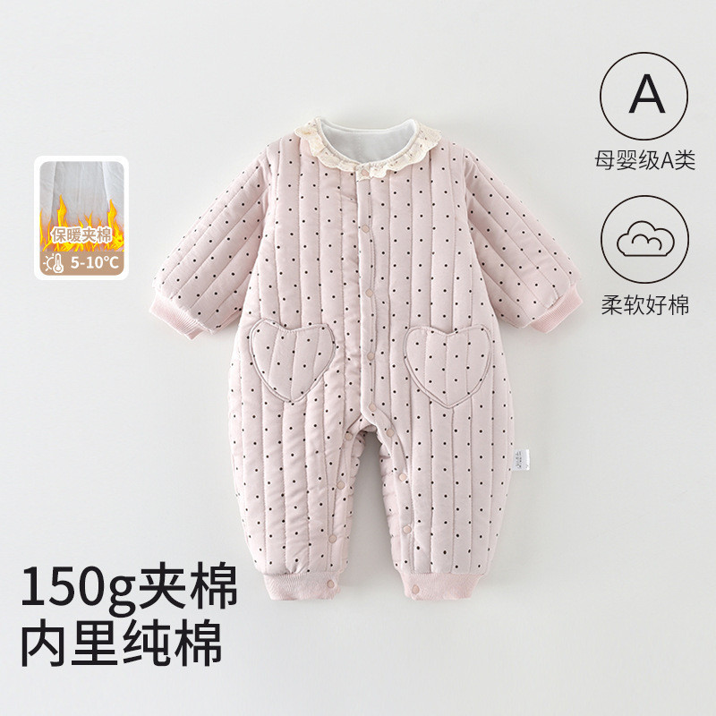 Roupas de bebê roupas de inverno macacão bebê menina Floral estilo ocidental acolchoado engrossado macacão roupas de alg