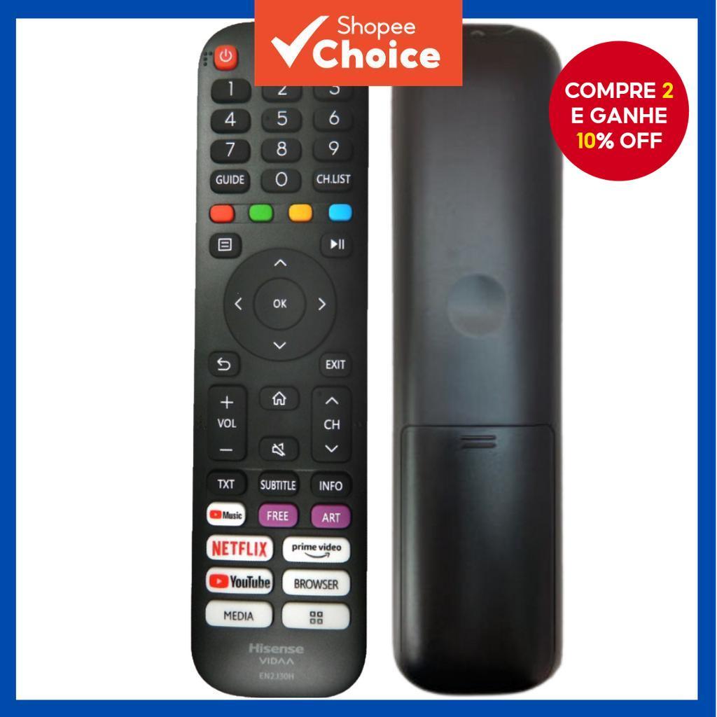 Controle Remoto Inteligente Android Novo e Moderno para TVs DEVANT / Hisense EN2J30H EN2G30H VIDAA TV EN2J30H 70S5
