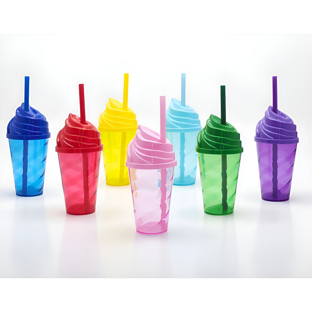 5 Copo Twister Com Tampa Chantilly 400ml Para Lembrancinha