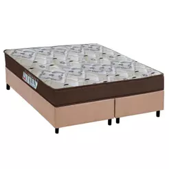 Cama Box Queen: Colchão Espuma D45 Ortobom /EP Anatômico Fort Tech ISO 150 + Base CRC Suede Clean(158x198)