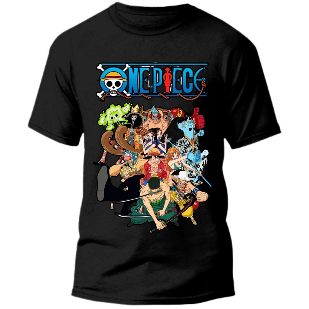 Camiseta blusa do One Piece luffy Anime Camisa Infantil 100% Algodão