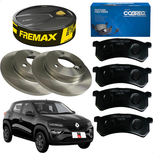 Par Disco Pastilha Freio Dianteiro Renault Kwid 1.0 2017/