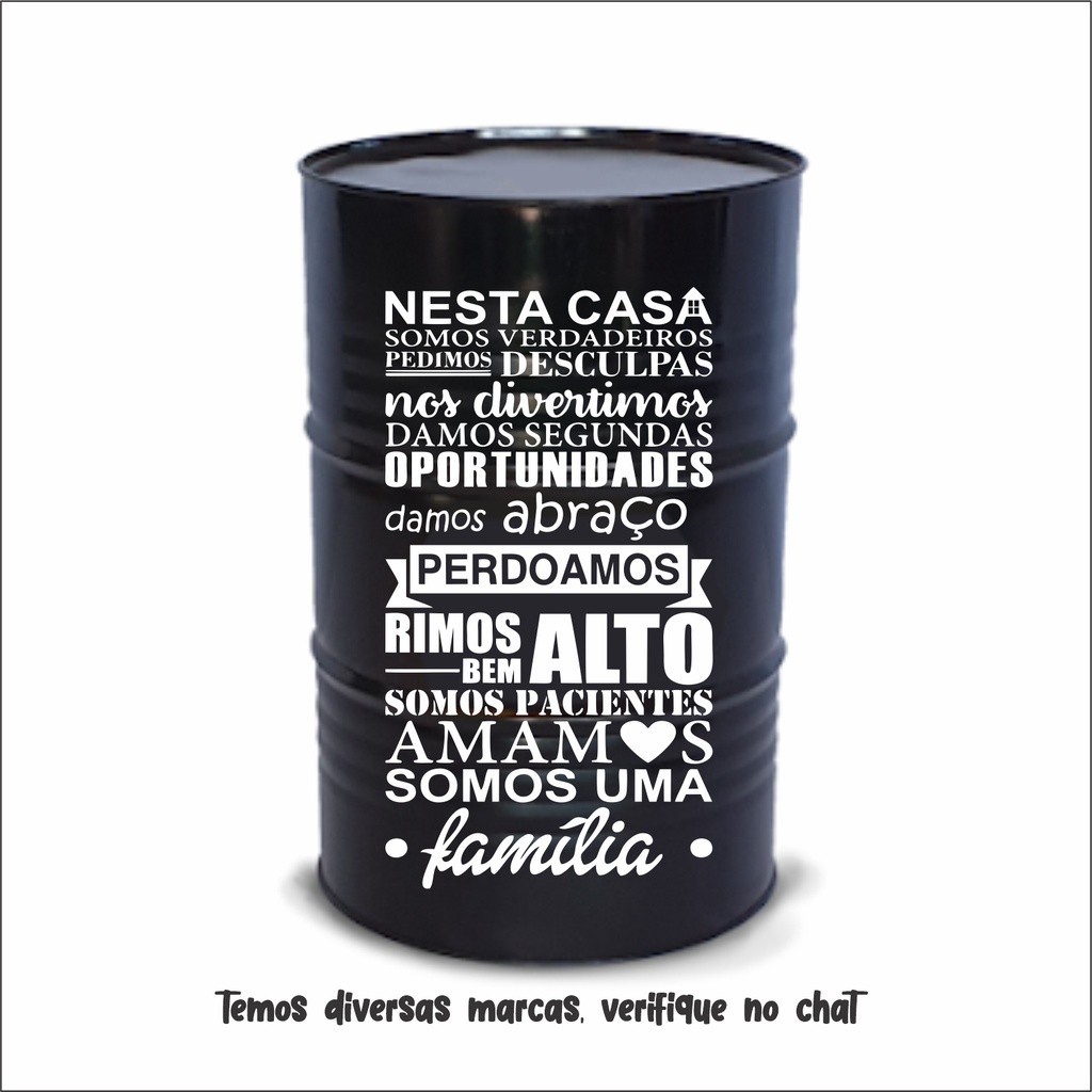 Adesivo Nesta Casa Decorativo Para Tambor Tonel Barril 200 Litros
