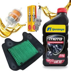 Kit Revisão Biz 100 2012-2015 Troca Óleo 10w30 Filtros e Vela Ngk