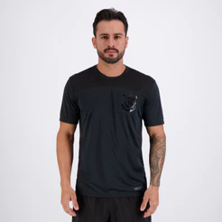 Camisa Corinthians Logo Dry Preta