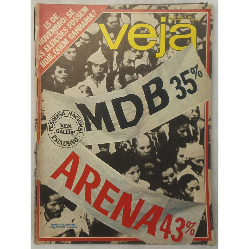 Revista Veja 525 - Pesquisa Nacional - MDB x ARENA