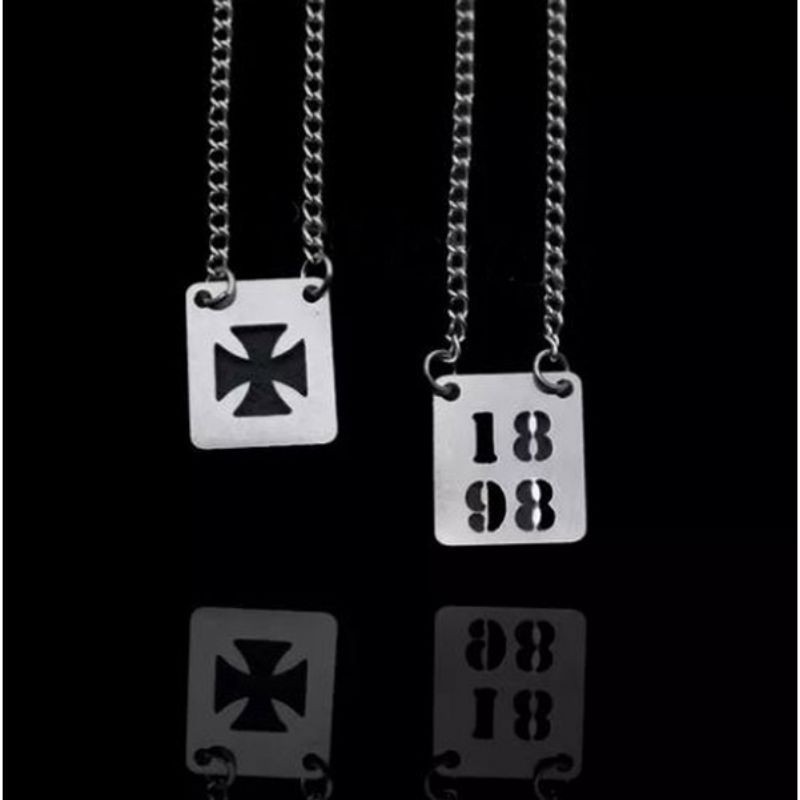 Cordão Colar Escapulário 60 cm Masculino Feminino Prata Escudo Vasco  Aço Inox Antialérgico