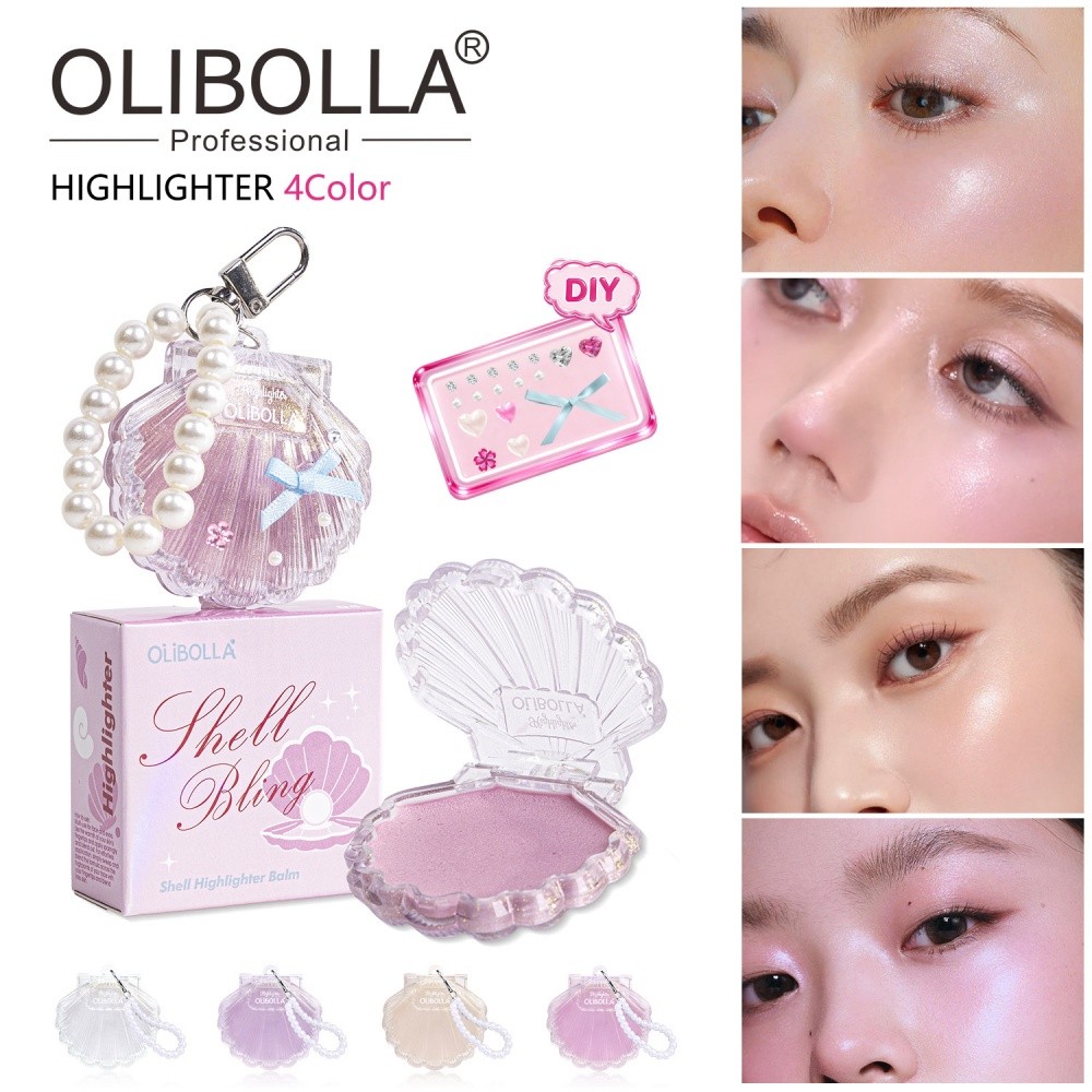 OLIBOLLA Destaques Sombra De Destaque Com Brilho Fino Use O Dia Todo Iluminador Estroboscópico À Prova D'água E De Suor