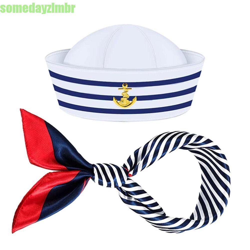 SOMEDAYZL0M Chapéu De Capitão De Iate , Fantasia De Barco , Boné De Navio De Marinheiro , Cachecol De Halloween , em Oferta na Shopee