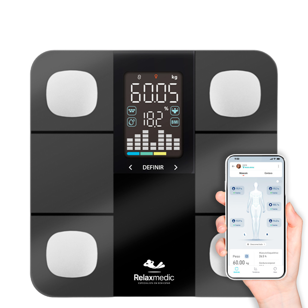 Balança De Bioimpedância Smart Visiox Relaxmedic em Oferta na Shopee
