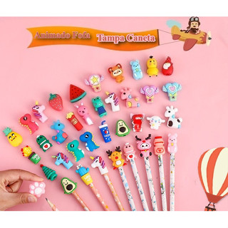Novo Criativo Dos Desenhos Animados Bonito Mini Caneta Caso Silicone Macio em Oferta na Shopee
